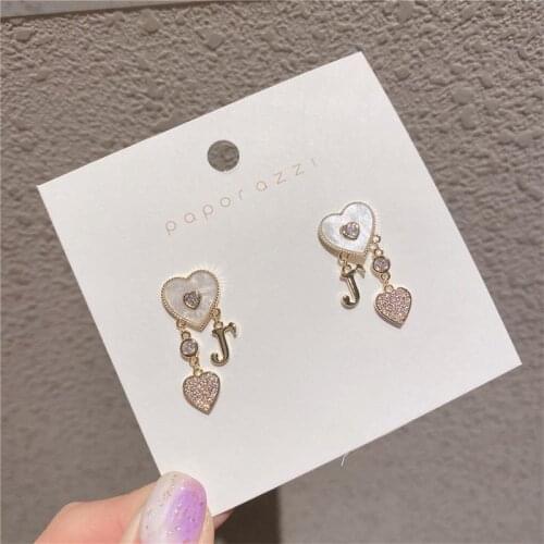 YAOLOGE Fun Playing Card Earrings Letter Peach Love Heart Heart Drop Earrings For Women 2020 Cool Fashion Jewelry Accessories