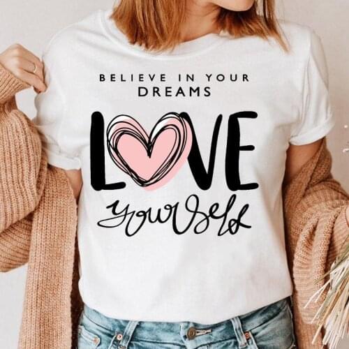 Women Love Letters 90s Style Graphic T Shirt Female Tee Ladies Fashion Short Sleeve Cartoon T-shirt Top Print Clothing