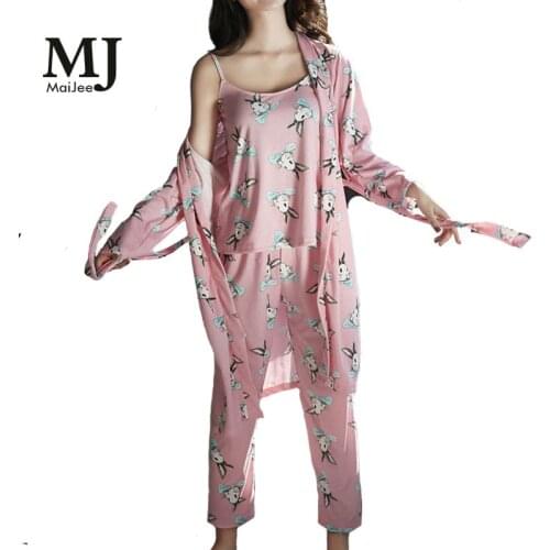 MaiJee Rabbit Pijama Feminino Pink Pigiama Donna Pijamas Mujer Pajamas Pijama Set Pyjama Femme Pyjamas Women Night Suit Pajama