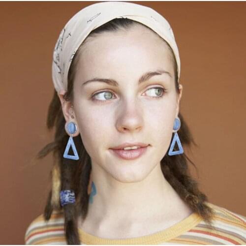 Fashion Women Geometric Round Triangle Acrylic Resin Studs Earrings Hanging Drop Dangle Party Holiday Ear Jewelry Accessory Gift