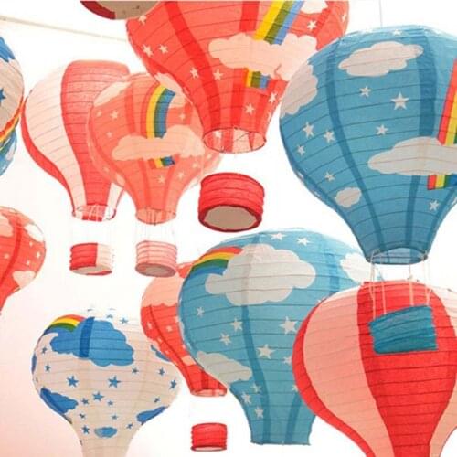 Rainbow Lantern Hot Air Balloon Paper Lantern Kids Birthday Party Wedding Decor 22 Colours Lantern 12''30cm/16"40cm 1pcs