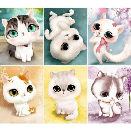 Full Square Diamond Painting Cartoon 5D Diy Diamond Embroidery Cat Home Decoration Picture Mosaic Rhinestone Child Gift