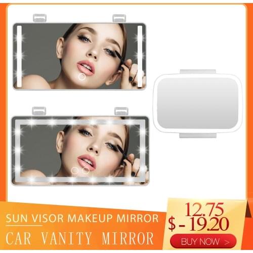 Car Sun Visor Mirror Vanity Mirror Led Touch Switch Makeup Mirror 3 Lighting Mode Car Back Seat Rear Mirror Wireless Charging