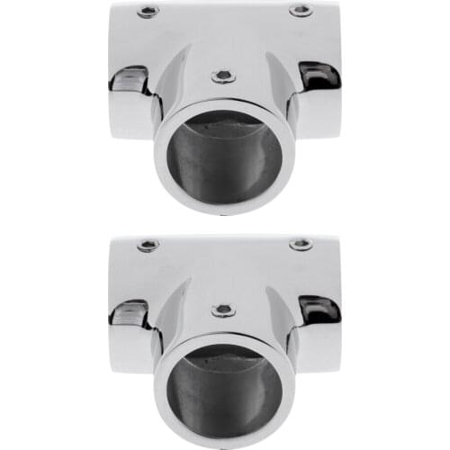 2pcs 25mm/1" Boat Handrail Fittings 90 Degree Tee - 316 Stainless Steel