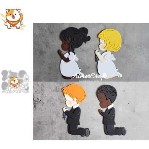 Kneel Prayer Metal Cutting Dies Mold Knife Scrapbooking Stencil DIY Embossing Craft Die Cuts Card Making New Dies For 2020