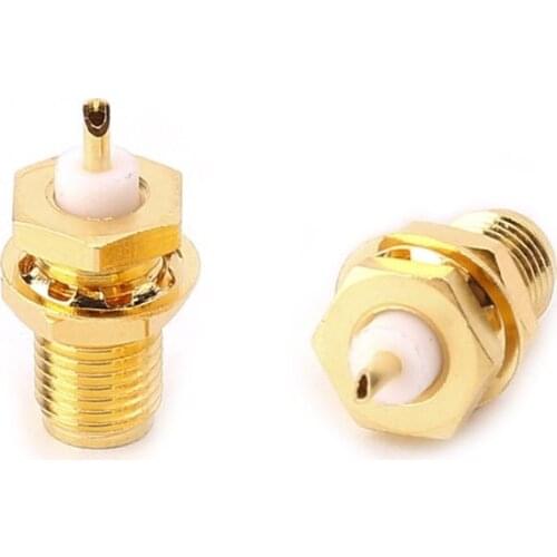 10pcs SMA-KY RF Connectors SMA Female Nut Bulkhead Handle Deck Clip Solder Cup