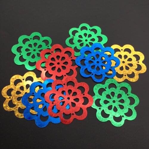 Hot !! 300pcs/Lot 36mm Flower Sequins Paillettes Sewing,Wedding Craft,Women Kids DIY Garment Accessories Laser Cream