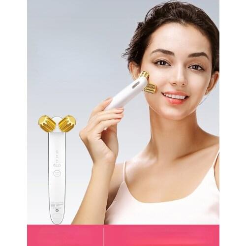 GY 24K Gold Micro-Current Beauty Instrument V Facial Massager Facial Slimming Tool Roller Import Lifting and Tightening