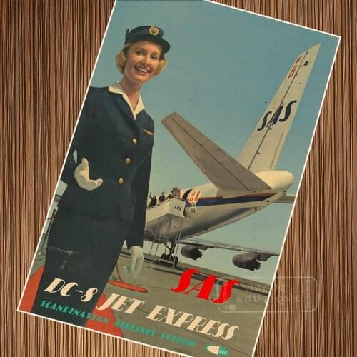 Nordic SAS Scandinavia Air Sweden Travel Retro Vintage Poster Canvas Painting DIY Wall Paper Posters Home Decor Gift