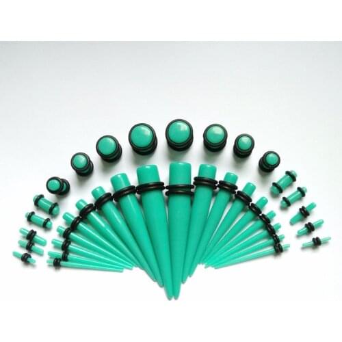 Ear Taper and Plug Stretcher Piercing Jewelry Expander Body Gauge Kit 10 solid colors new 36pcs/set pack lot 14g-00g 9size