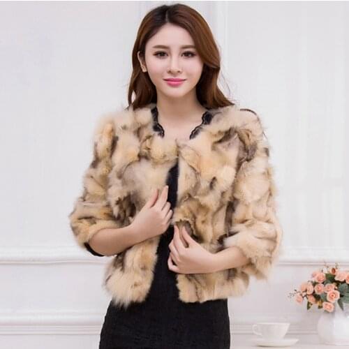 High quality 100% 2019 Fur Women Coats Genuine Rabbit Fur Coat women rabbit fur coat winter fur jacket free customzied plus size