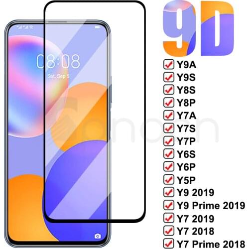 9D Full Protection Glass For Huawei Y9 Y7 Y6 Peime 2018 2019 Tempered Screen Protector Y9A Y9S Y8P Y8S Y7A Y7P Y7S Y6P Y6S Glass