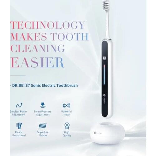 DR.BEI S7 Sonic Electric Toothbrush Wireless Induction Charger Adult Waterproof With Soft Bristle Tooth Brush From XiaomiYoupin
