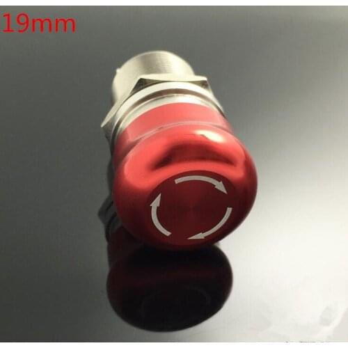 1 set 5A high quality self-locking waterproof 19mm stainless steel Super Emergency Button Switch Knob switch