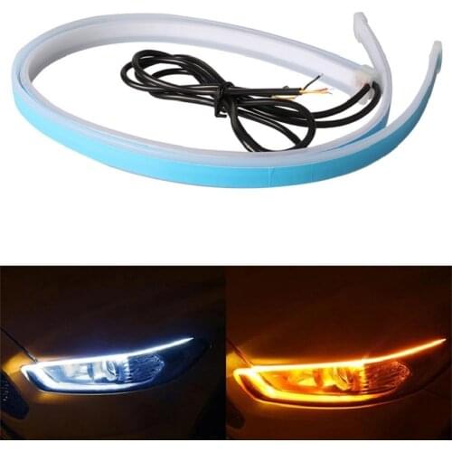 1PCS DRL LED Day running turn signal lights Led Strip 30CM 45CM 60CM Car Light Accessories Brake Side Lights Headlights For Auto