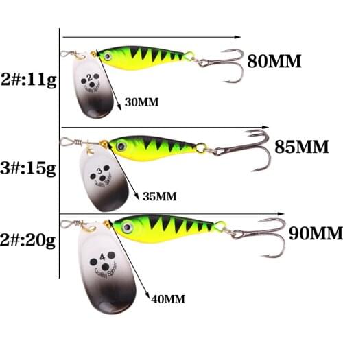 1PCS Rotating Metal Spinner Fishing Lures 11g 15g 20g Sequins Iscas Artificial Hard Bait Crap Bass Pike Fishing Tackle
