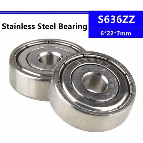 10/50/100pcs S636ZZ 6*22*7mm Stainless Steel Deep Groove Ball Bearing 6x22x7mm S636-2Z S636 S636Z
