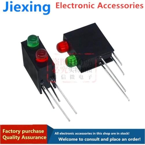 20 pieces of 3mm LED lamp beads with 1 hole lamp holder, red, blue, yellow and green LED 90 degree bent foot F3 single hole lamp