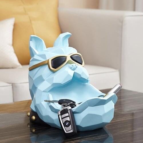 Abstract Cigar Bull Dog Bust Storage Box Geometric Resin Sunglasses Pitbull Organizer Holder Homeware Ornament Decoration Craft