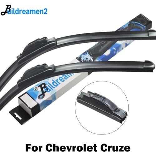 Buildreamen2 2 X Car Accessories Wiper Blade Windscreen Rubber Wiper For Chevrolet Cruze Fit J Hook / Push Button Arms 2009-2018