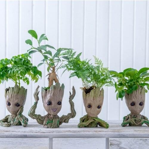 Flower Pot Baby Groot Home Decoration Figures Tree Man Model Toy For Kids Pen Holder Creative Garden Planter Pots