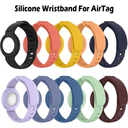 For Apple Airtag Tracking Locator Wristband Anti-Lost Silicone Case Protective Cover Design With Bracelet Buckle For Airtag