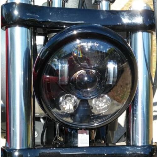 For Sportster Dyna Steet Bob FXDB Wide Glide Steet Rod 750 Steet Bob Breakout FXSB Octane 5.75'' Black Projector LED Headlight