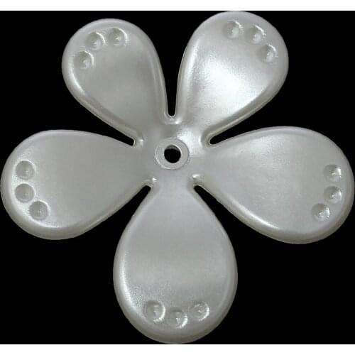 DoreenBeads Acrylic Beads Caps Flower White 4.4cm(1 6/8") x 4.1cm(1 5/8"), 2 PCs Hot new
