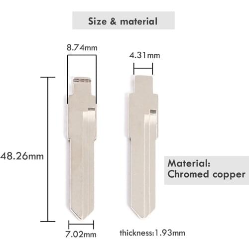 EASYGUARD spare uncut car blank key blade list 2pcs/pack chromed copper material available in 100+ types