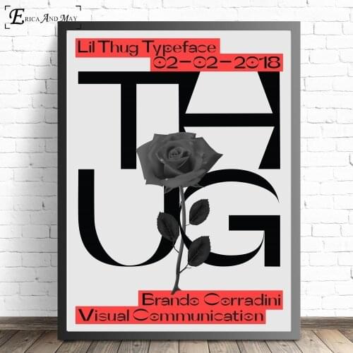 Thug Lil Peep Typeface Logo Poster And Print Canvas Art Painting Wall Pictures For Living Room Decoration Home Decor No Frame