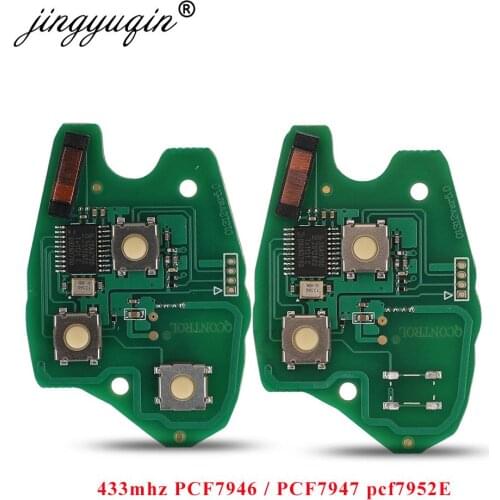 Jingyuqin 2/3BTN Car Remote Key Circuit Board Suit for Renault Clio Scenic Kangoo Megane PCF7946 / PCF7947 pcf7952E Chip