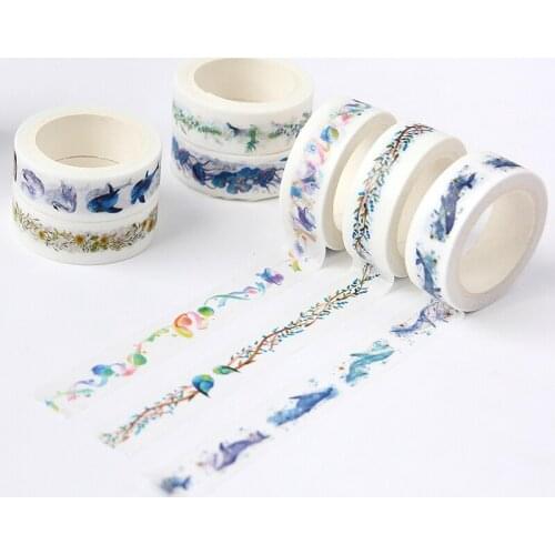 2019 New Cartoon Washi Tape Colorful Sakura Paper Adhesive Tape DIY Kawaii Lovely Scrapbooking Sticker Label Masking Tape