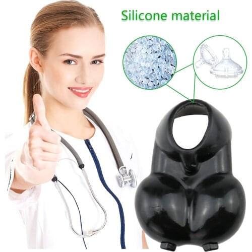 Scrotum Posture Corrector Newest Hot Men Male Scrotum Squeeze Ring Stretcher TPE Enhancer Delay Chastity Cage Ball GL Support