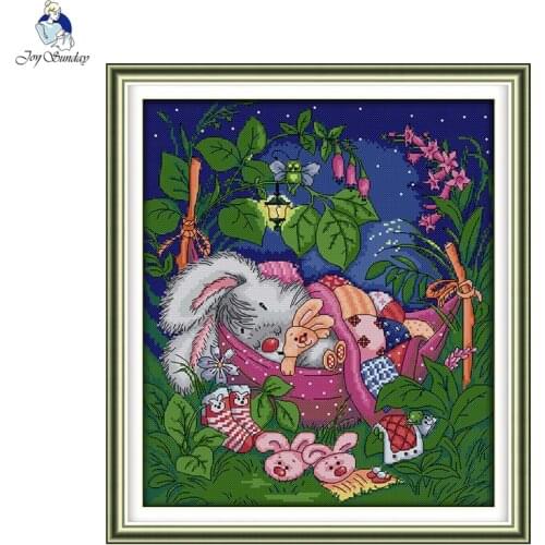 Joy Sunday Sweet Sleeping Baby Printed DMC 14CT 11CT Cross Stitch kits,Embroidery Needlework Set,Hand Made Crafts Home Decor