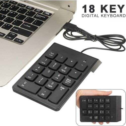 New Arrival Digital Accounting Keyboard wired USB Mini 18-keys Number Keypad High Quality Keyboards Laptop Accessories