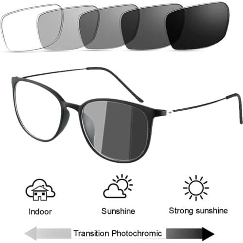 Fashion TR90 Frame Photochromic Reading Glasses Men Women Presbyopic Eyeglasses For Male Eyewear Diopter 50 125 175