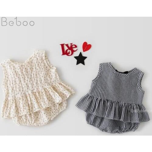 Newborn Baby Clothes Summer Clothing Girls Sets Sleeveless Sweet Shorts Suits For Babies Girl Outdoor Wear 0-3t 2021 New Design