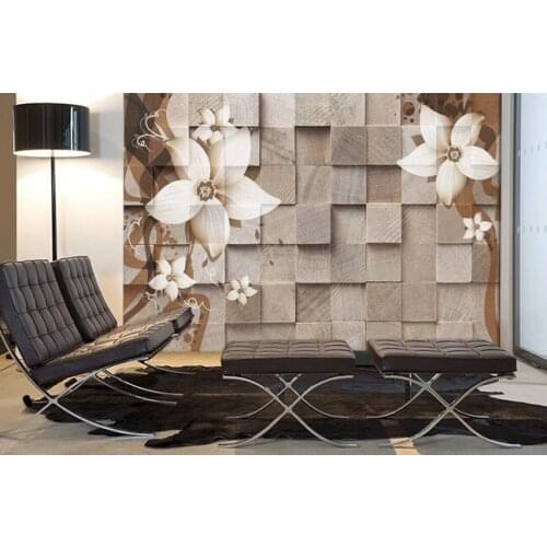 Custom retro wallpaper, 3D board and flower wall murals for the living room bedroom TV background wall waterproof wallpaper