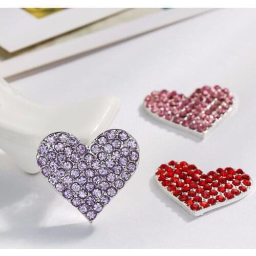 24mm Rhinestone Buttons heart DIY Diamond Button Invitation gail hair Flower Stud Earrings Accessory 50PCS/LOT(BTN-5422)