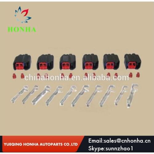 Free shipping 20/50/100pcs/lot 2 Pin EV6 EV14 Fuel Injector Connector Plugs USCAR Clips FOR 5.0L 5.7L LS2 LS3