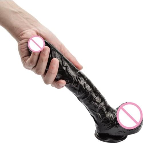 11inch Giant Black Flesh Huge Dildo Super Big Dick Anal Butt Large Dong Realistic Penis Female Masturbator Sex Toys for Women