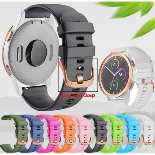 20mm Soft Silicone Strap for Garmin Watch Vivomove HR/Vivoactive 3/Venu Wrist Band for Forerunner 245/645 Lightweight Bracelet