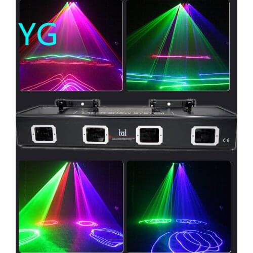 Four Lens Strong RGBY Laser Show System Stage Disco Party christmas decoration Laser lights DMX DJ equipment project 500meters