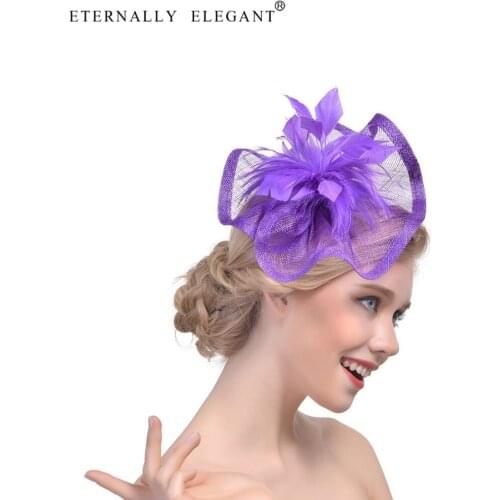 Elegant Top Quality Feathers Great Gatsby Fascinator Wedding Hats For Women Vintage Headpiece 2403