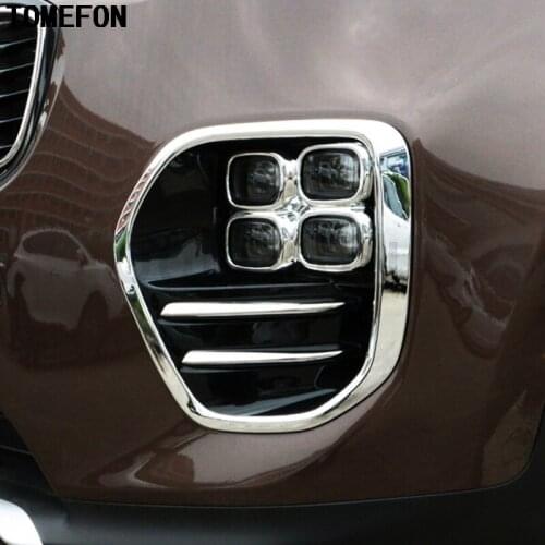 TOMEFON Accessories For KIA Sportage 2016 2017 KX5 ABS Chrome Front Fog Light Cover Trim Bezel Garnish Lamp Foglight Bumper