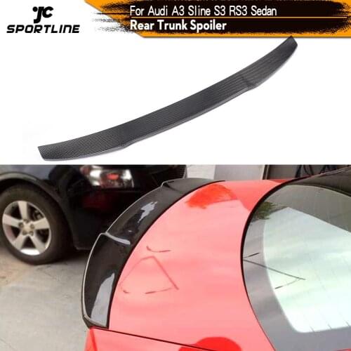 Carbon Fiber / FRP Auto Racing Rear Spoiler Lip Wing Car-Styling for Audi A3 Sline S3 RS3 Sedan 2013 Year UP