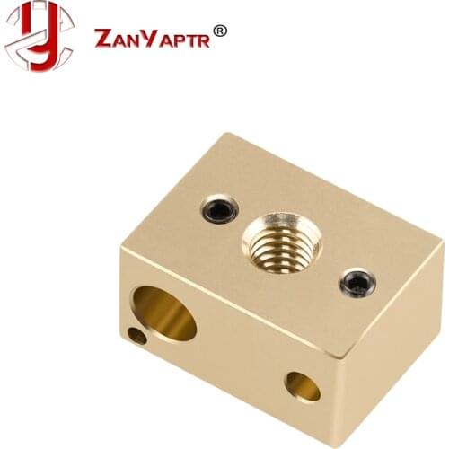 ZANYAPTR - 1Pcs Reprap 3D Printer Extruder V6 High quality Brass Heater Block For HotEnd 22x16x12mm for M6 Nozzle