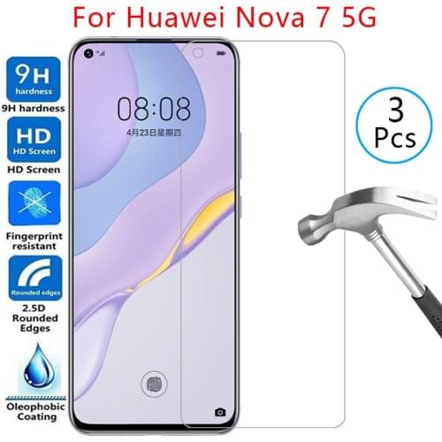Tempered glass screen protector for huawei nova 7 5g case cover on huawey huawai huawe nova7 6.53 protective phone coque bag 360