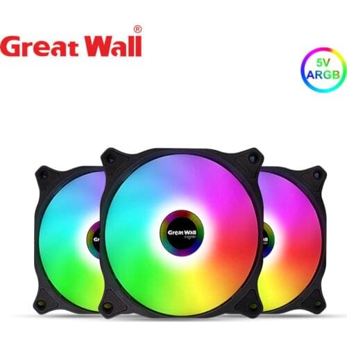 Great Wall ARGB Fans Cooler Kit 120mm Mute PC Case Cooling Fan 12V Heat Sink For Computer Case Radiator 5V 3Pin Sync Cooler Fan