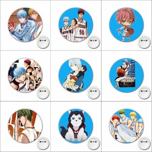 1pcs anime Kurokos Baske Cartoon Cosplay Badge Luffy Brooch Pins Icons Badge Decoration Badges Button Clothes Accessories